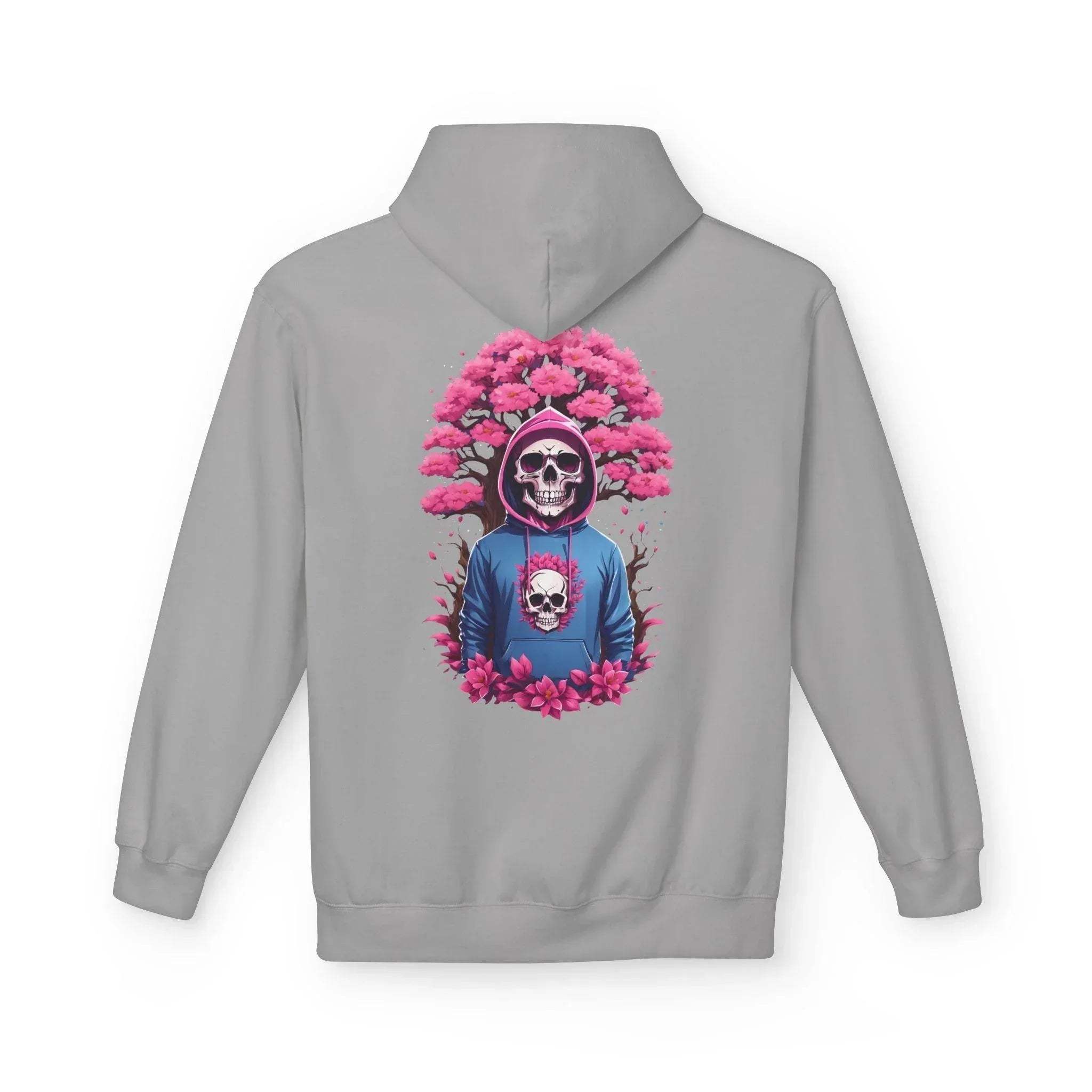 Cozy Chic Skull & Pink Floral Fleece Hoodie