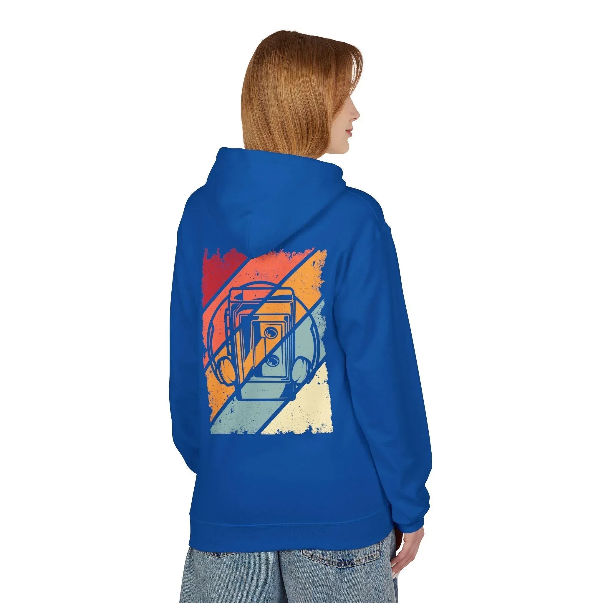 Cozy Vintage Walkman Fleece Hoodie - Stylish Comfort for Cold Days