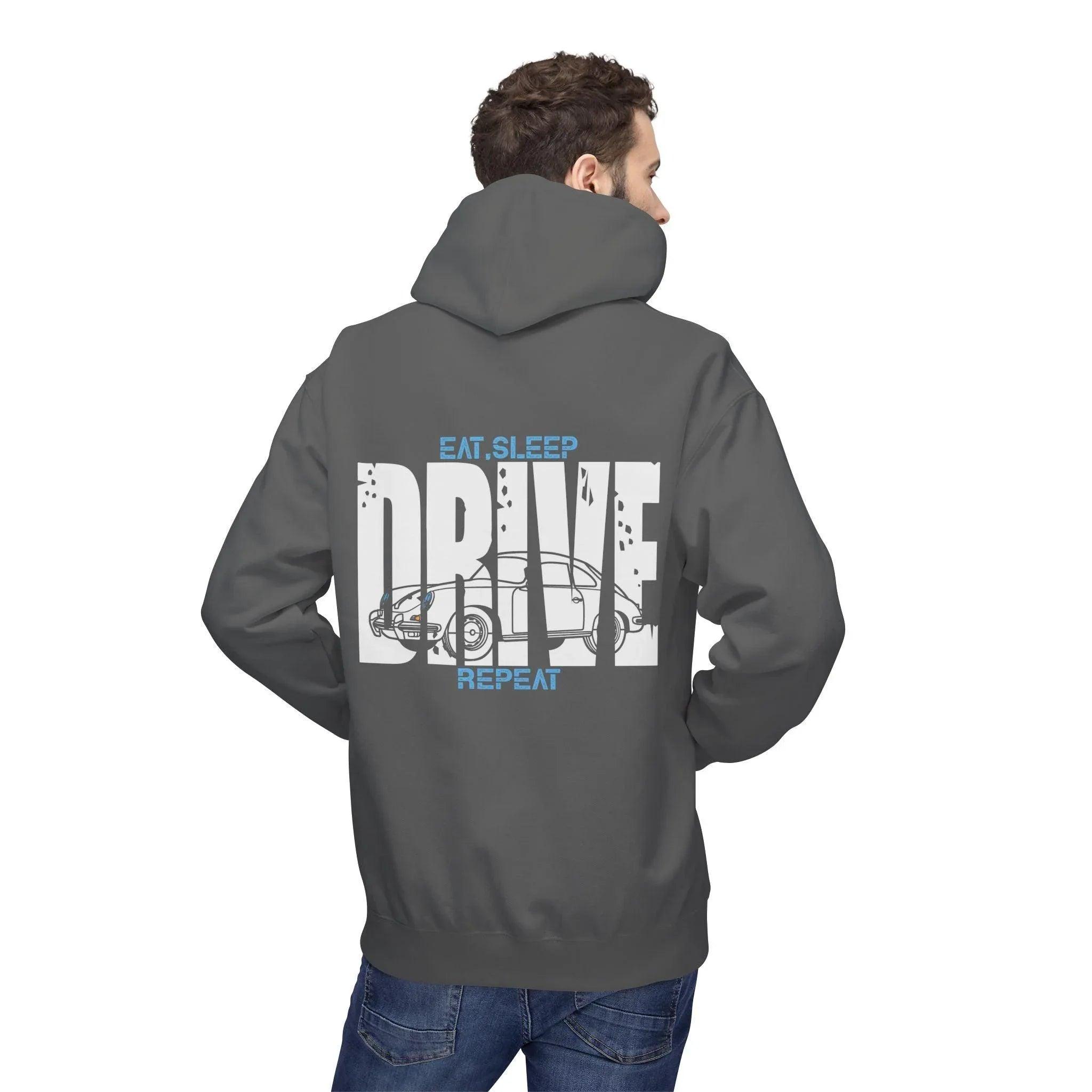 Classic Porsche 356 DRIVE Fleece Hoodie for Car Enthusiasts