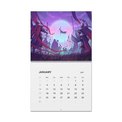2027 Retro Futuristic Fantasy Wall Calendar – Vaporwave Neon Artwork Collection