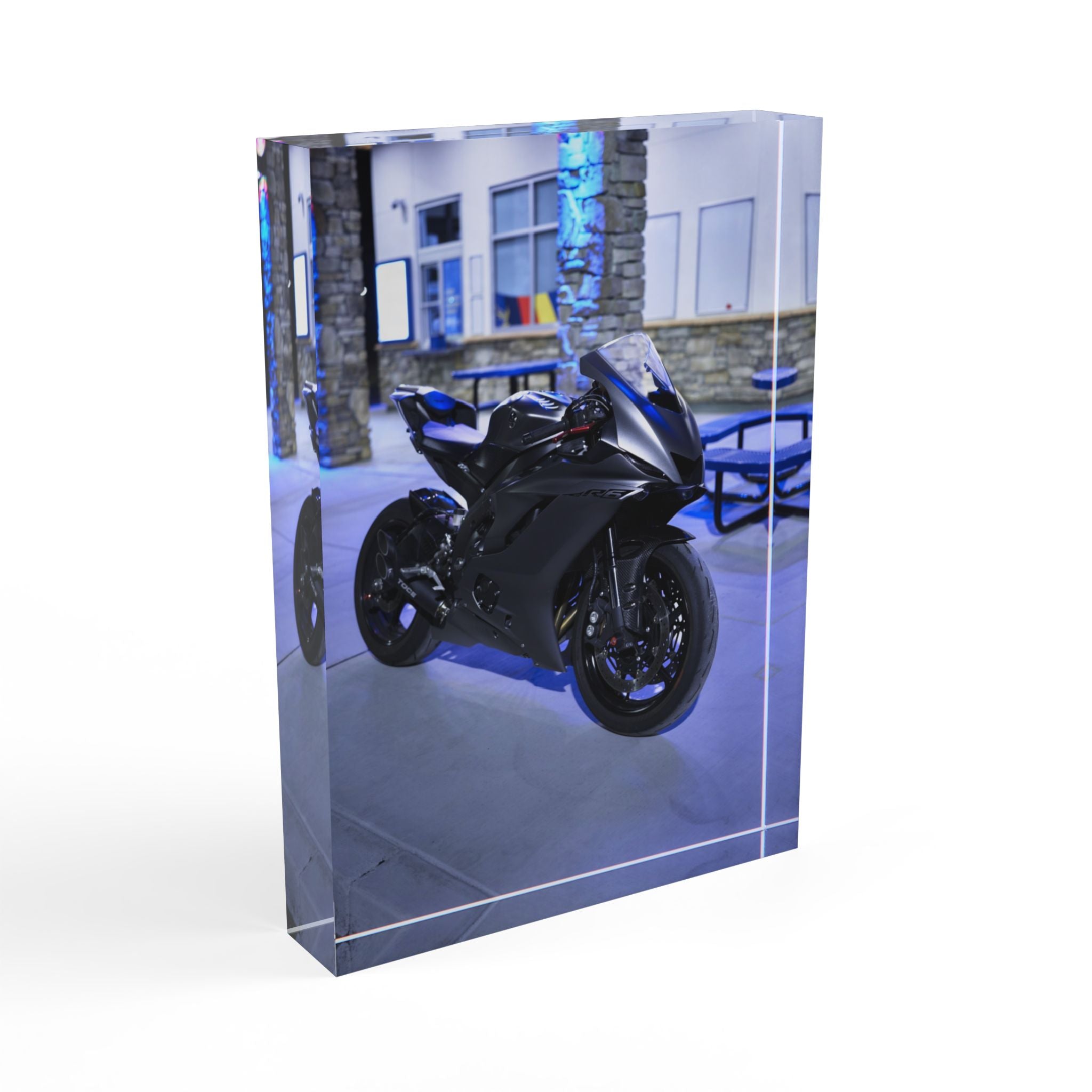 Yamaha R6 Motorcycle Acrylic Photo Block #001 - Throttle Designs