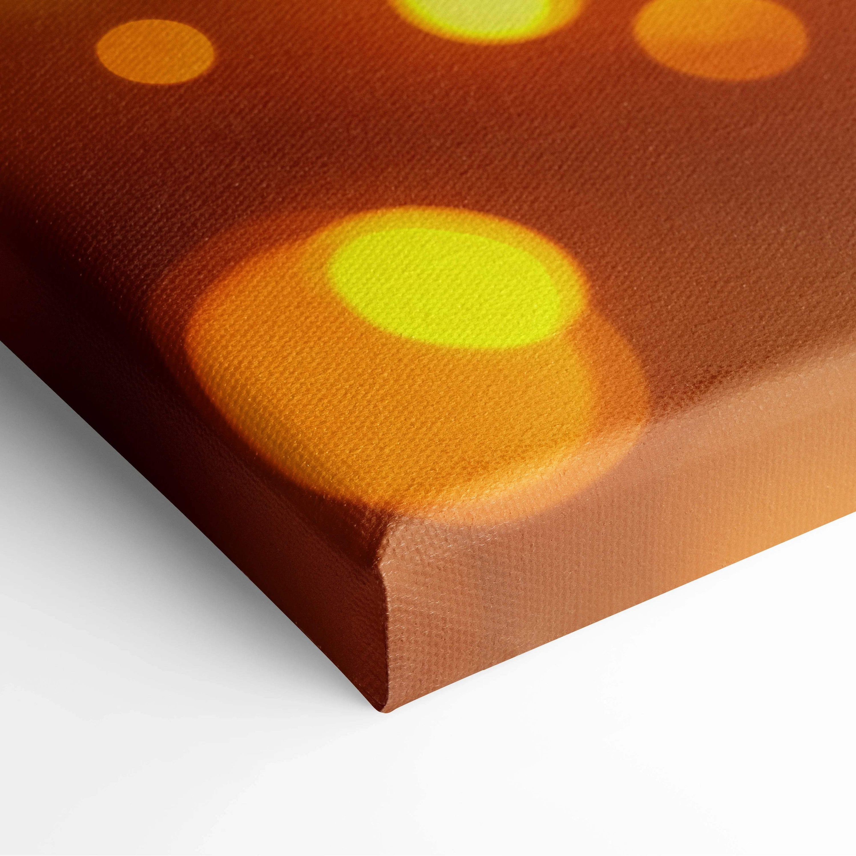 Brown canvas print of Golden River Of Light glowing orange yellow bokeh pattern
