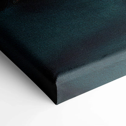 Dark teal textured woven canvas back of Neon Stay Strong Wall Art