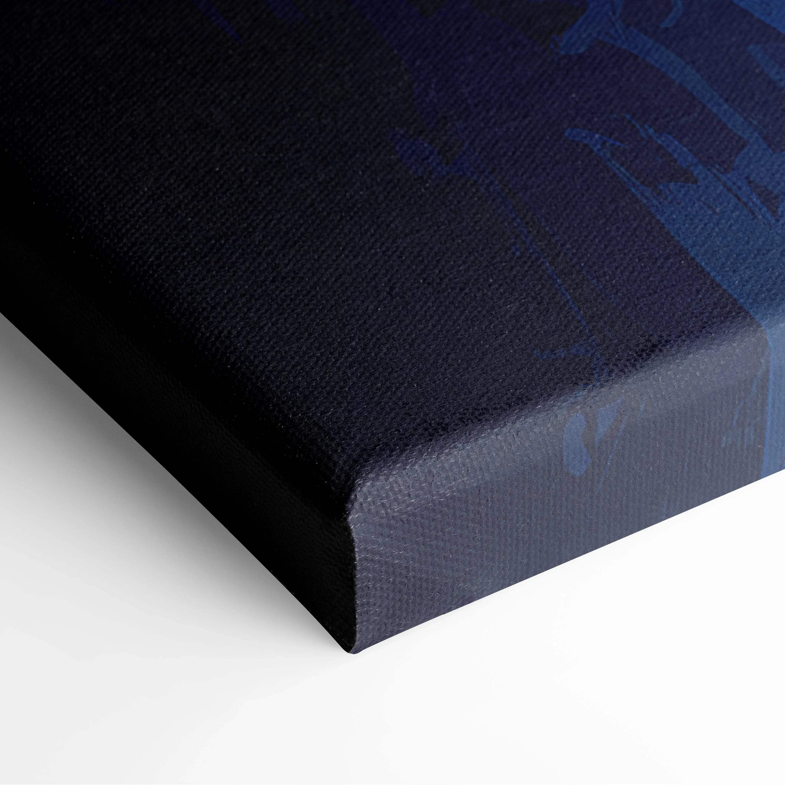 Dark blue abstract rocket launch canvas print with textured gradient