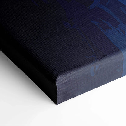 Dark blue abstract rocket launch canvas print with textured gradient