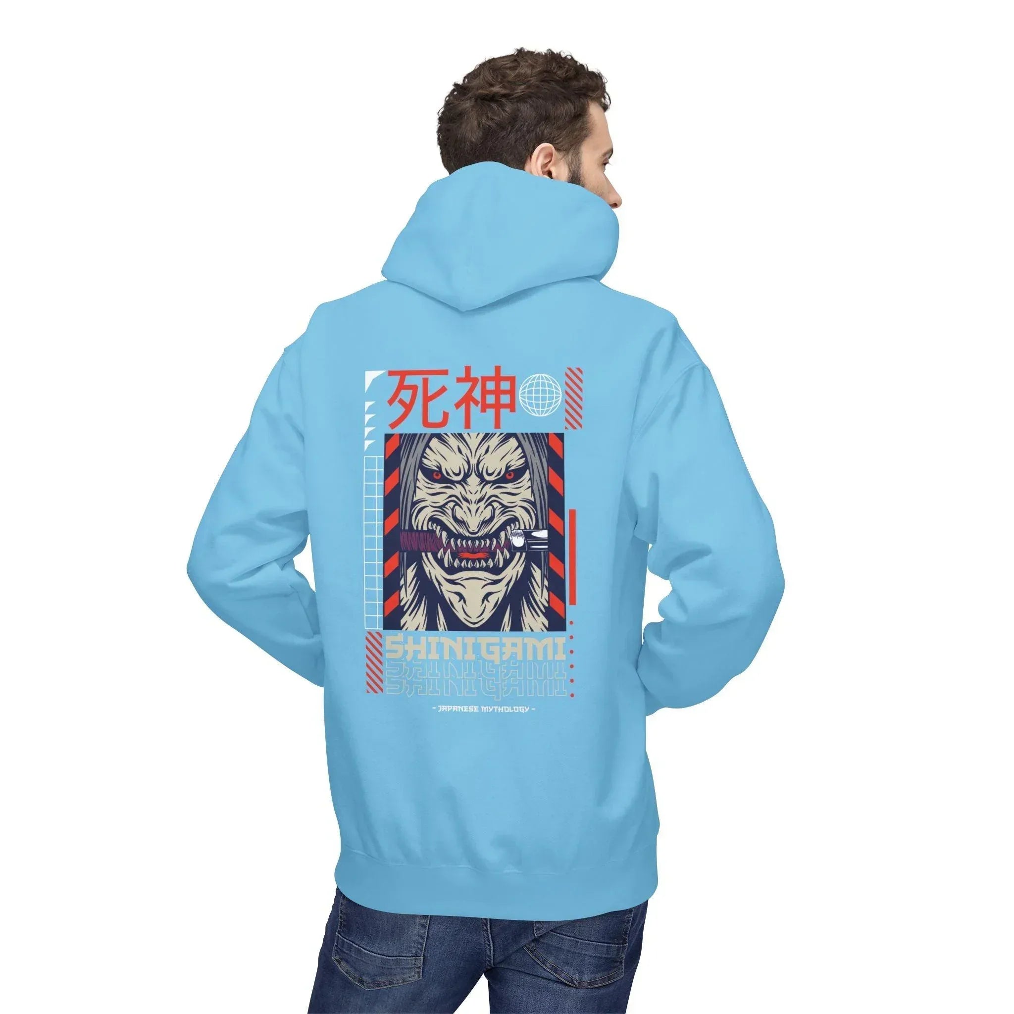 Shinigami-Inspired Japanese Streetwear Fleece Hoodie - Comfort Meets Cultural Style