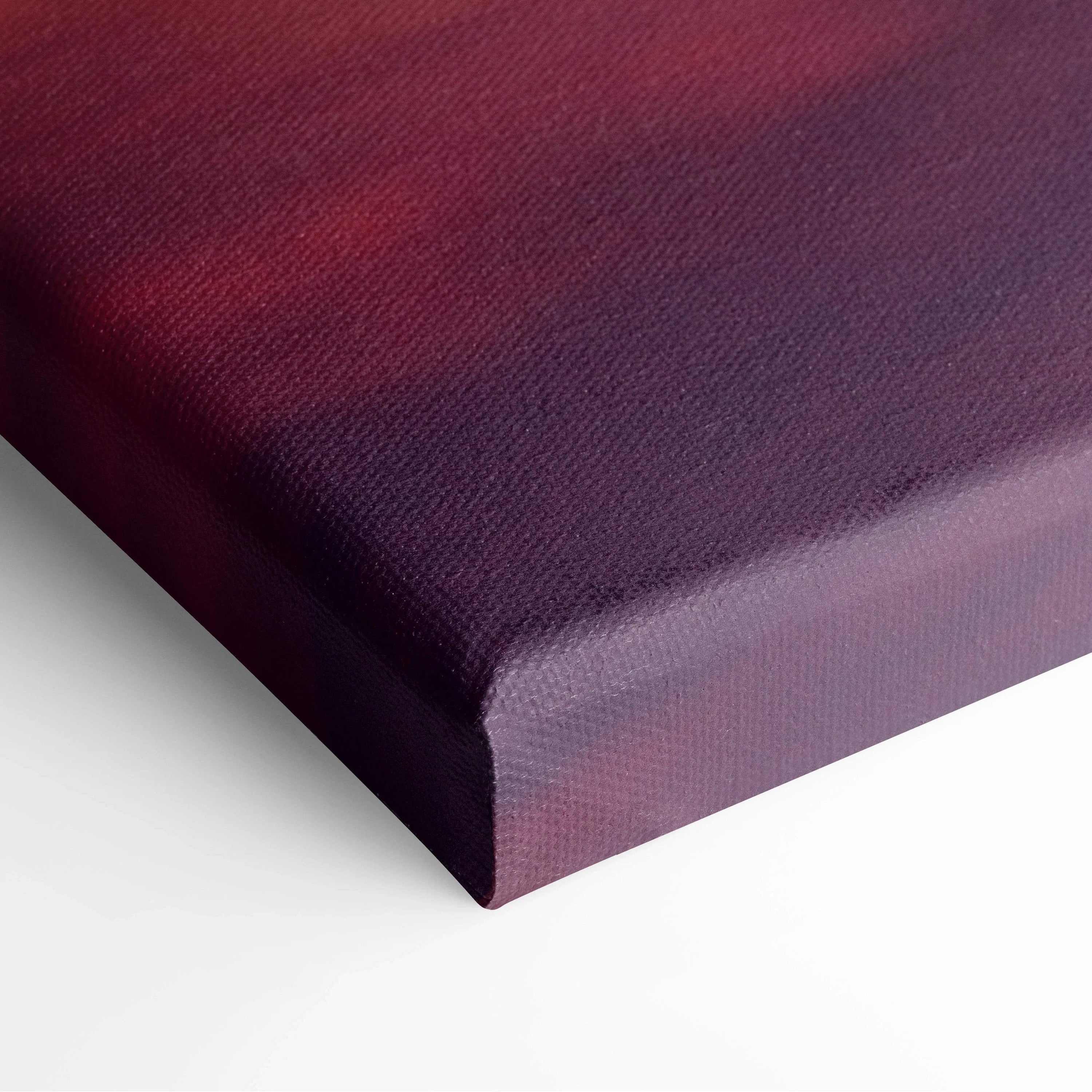 Deep burgundy textured canvas print of sunset rocket launch with fiery plume on water