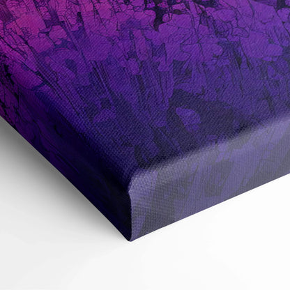 Purple gradient abstract floral canvas print in lilac violet pink blue hues