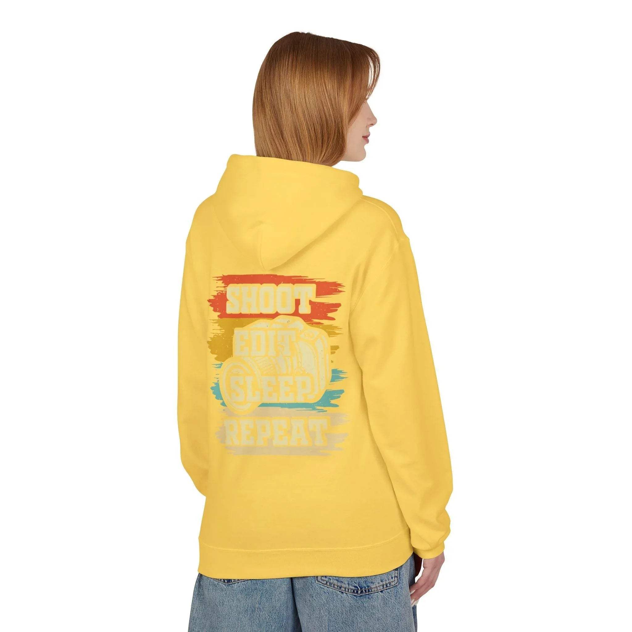 Creative Comfort: "Shoot, Edit, Sleep, Repeat" Fleece Hoodie for Trendsetters