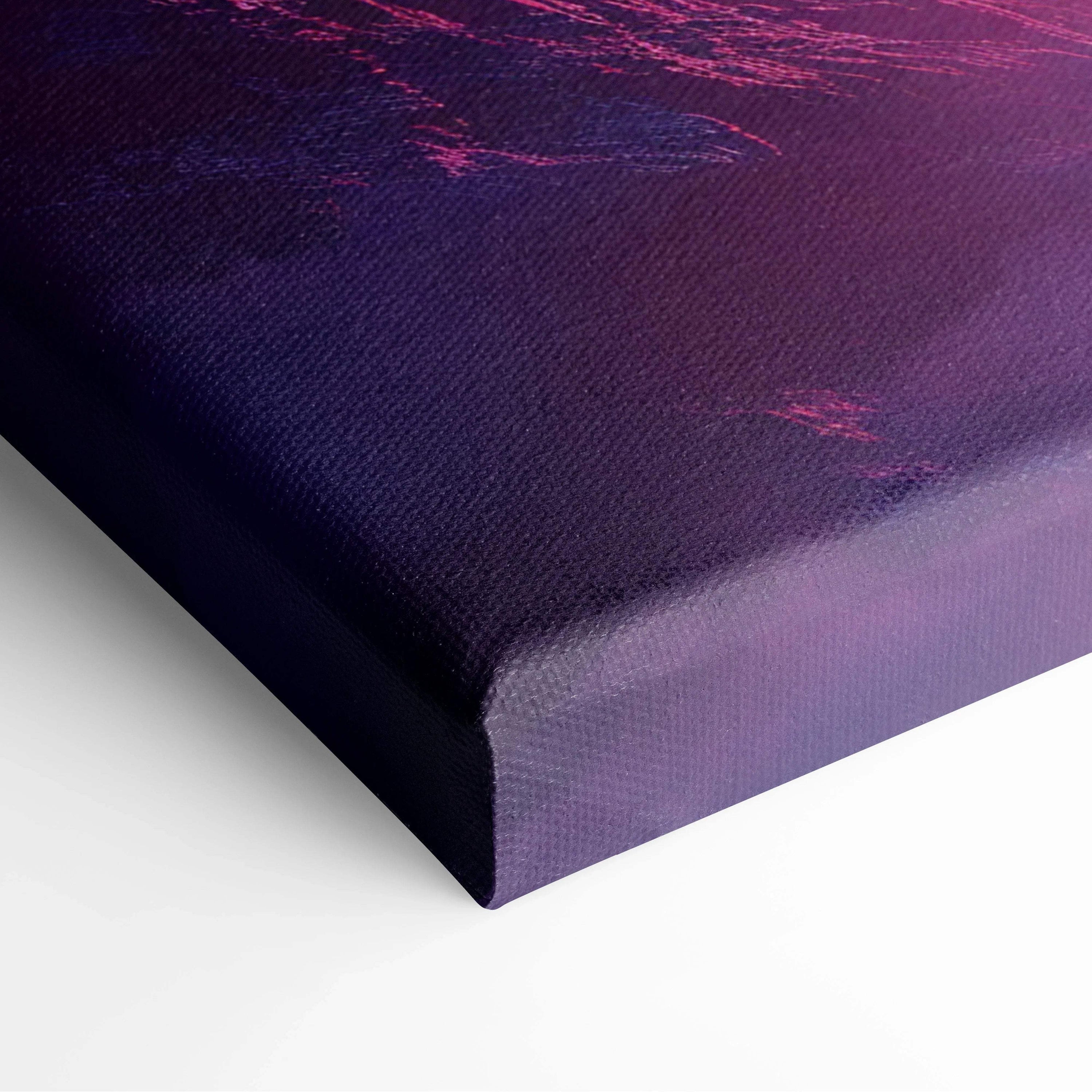 Twin Moons Of The Astral Divide purple gradient canvas art with pink accents