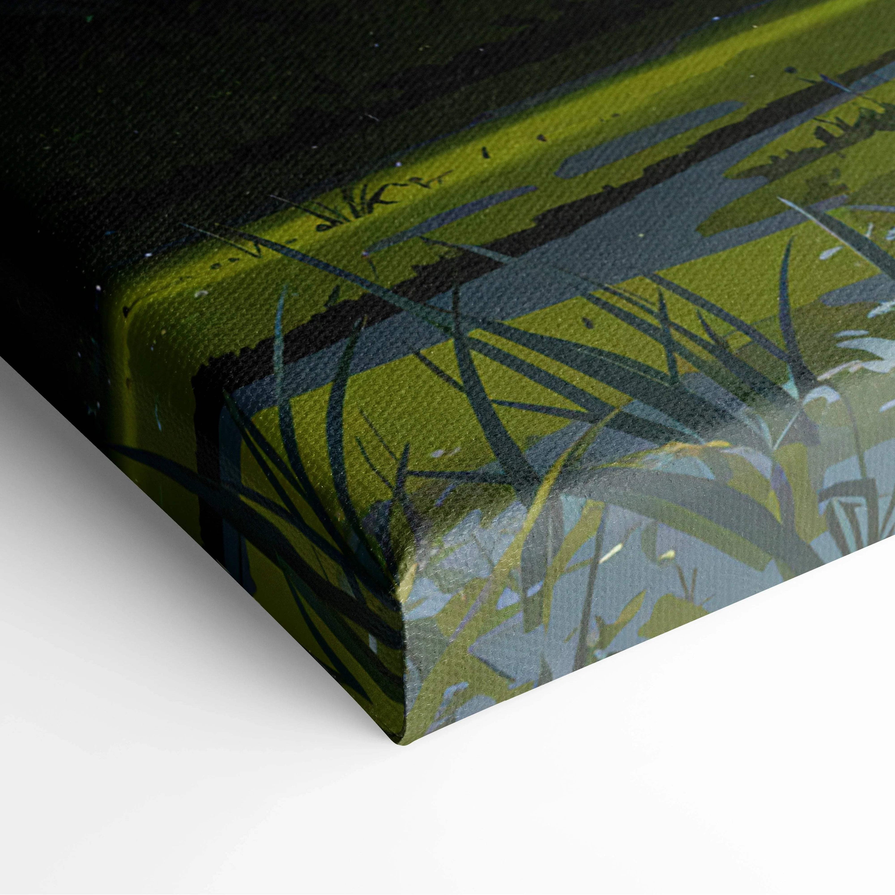 Citadel of the Verdant Vale canvas art with painterly castle amid green landscape