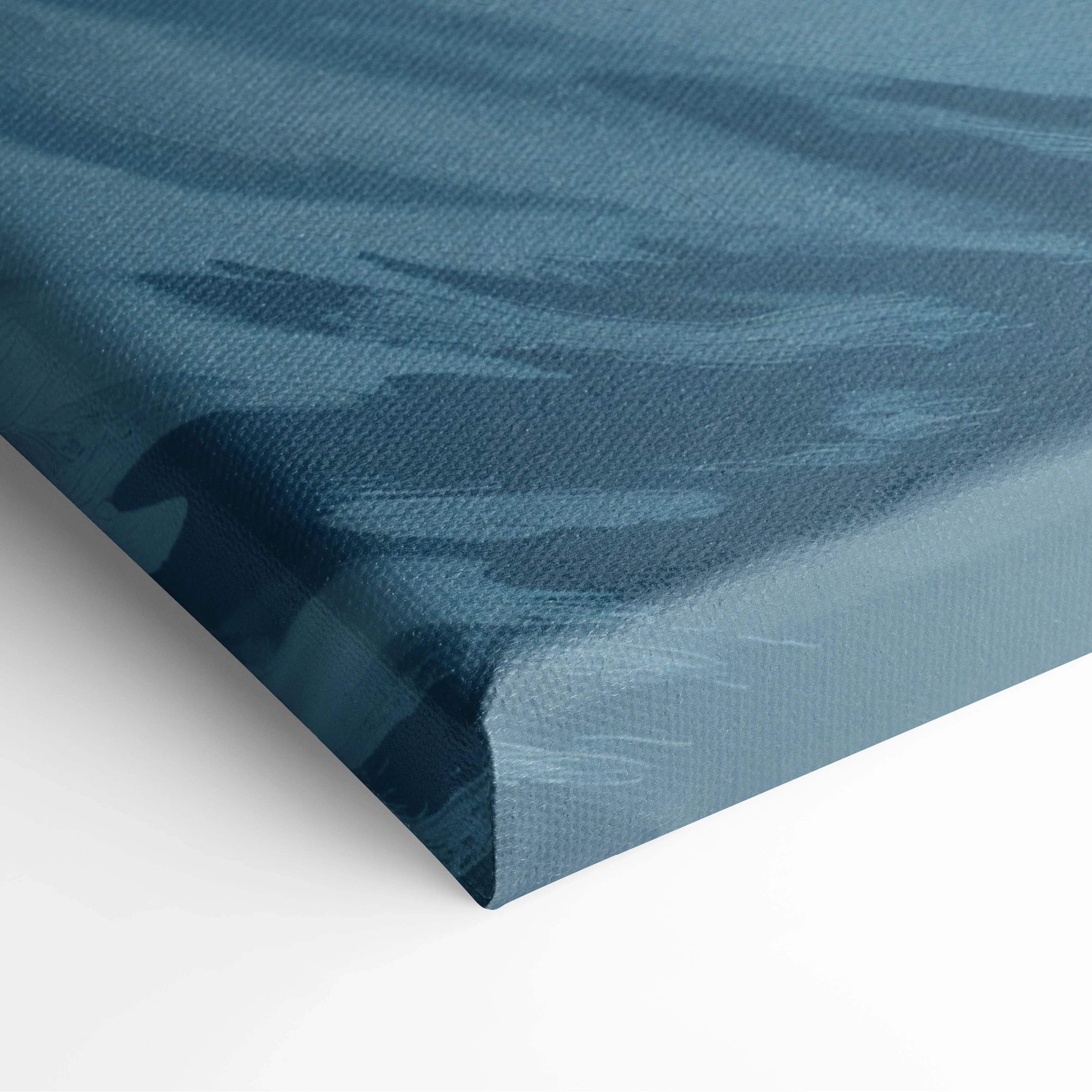 Ice and Shadow Dragon deep teal abstract canvas print with brushstrokes