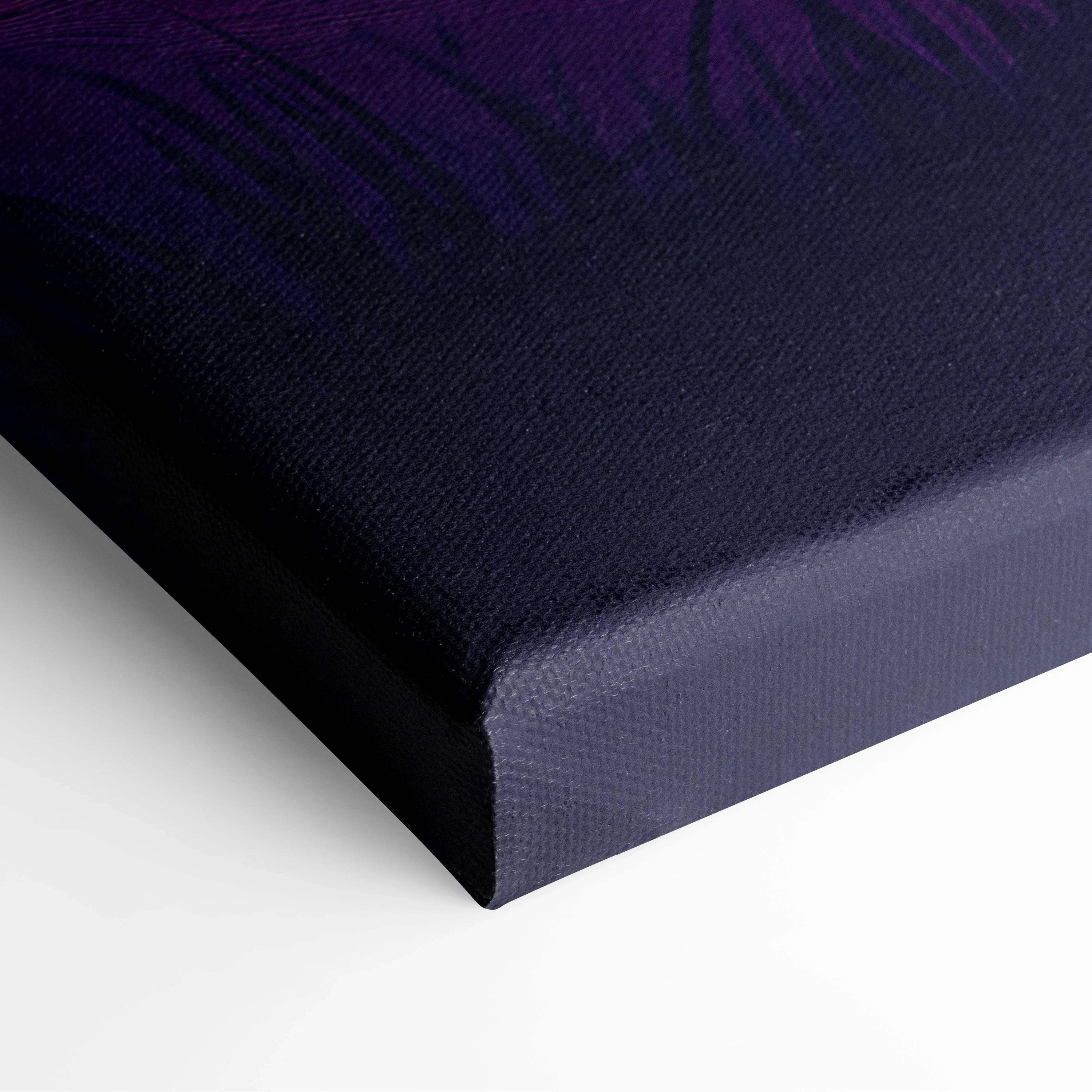 Nativity silhouette canvas wall art in deep purple black gradient texture