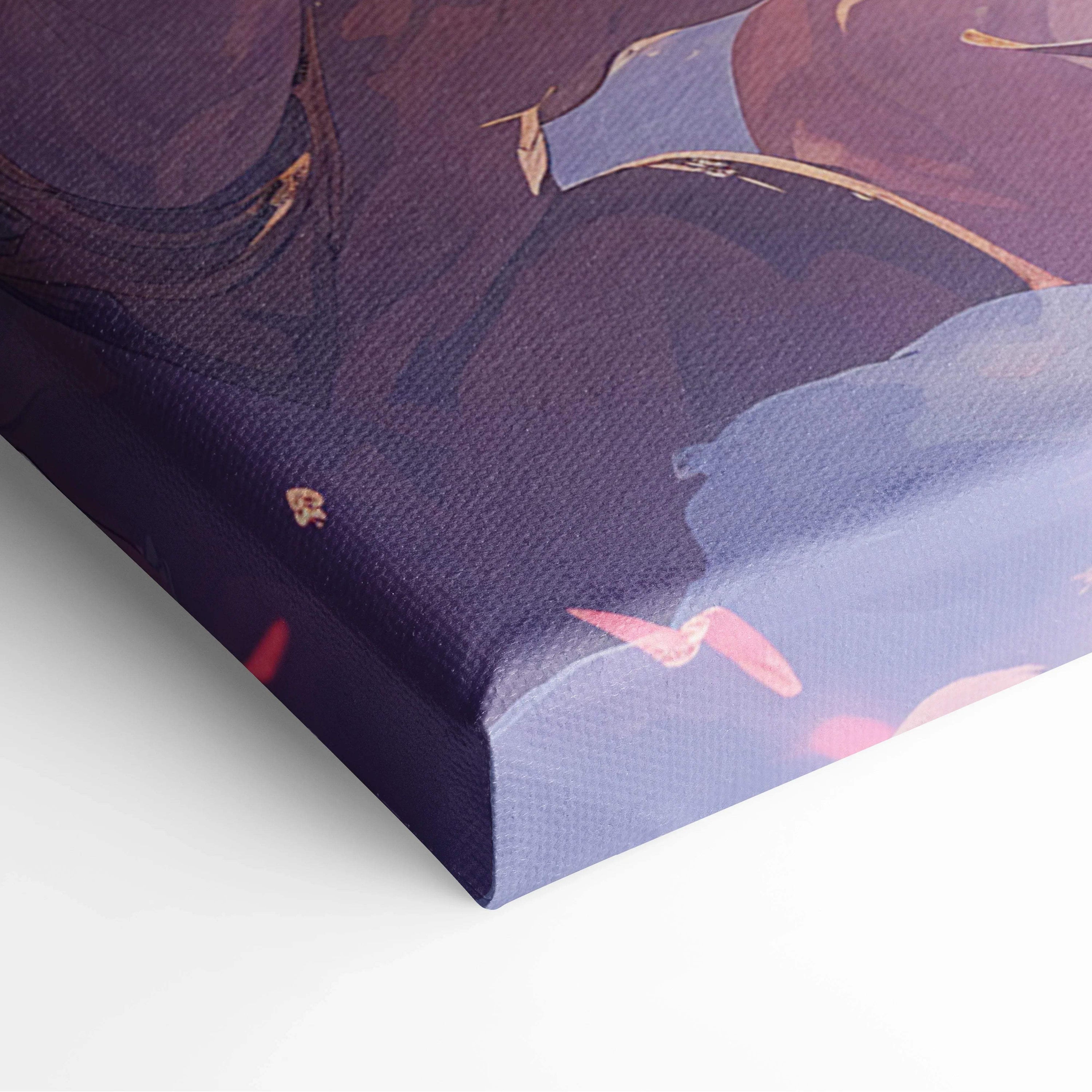 Epic fantasy lone armored hero vs fiery dragons sunset clash canvas art