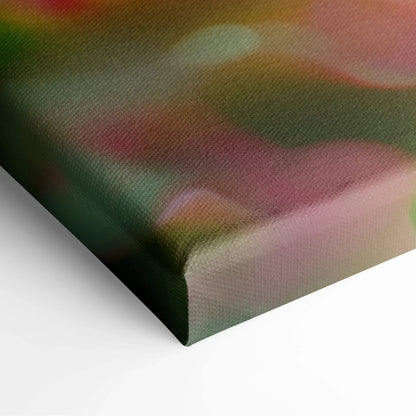 Textured canvas print of pastel dream jewel-toned butterfly among pink blossoms in soft bokeh