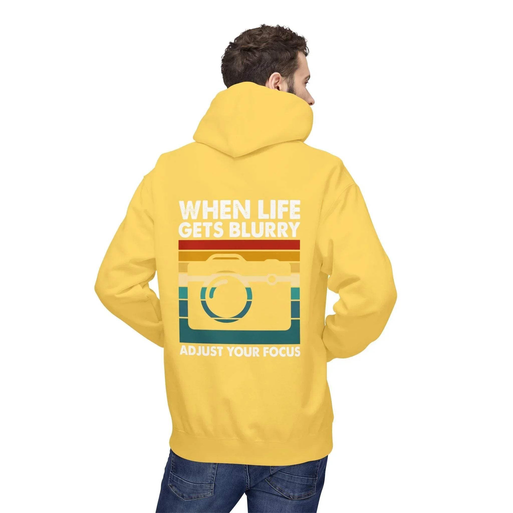 Inspirational 'Adjust Your Focus' Cozy Fleece Hoodie for Ultimate Comfort