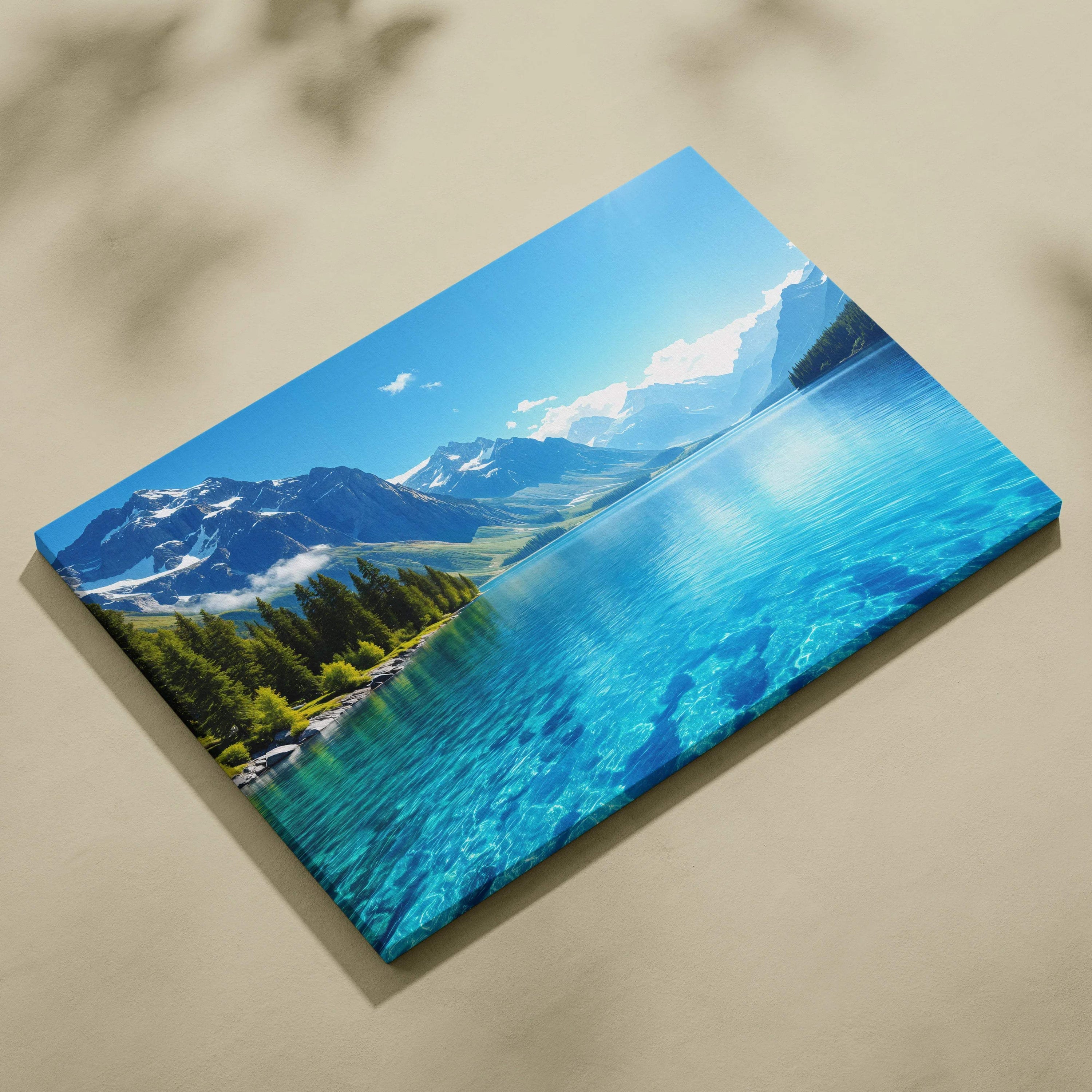 Visionary Collection Alpine Lake canvas print with sapphire blues