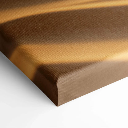 Massive serpent rises from golden desert dunes at sunset on textured brown canvas art