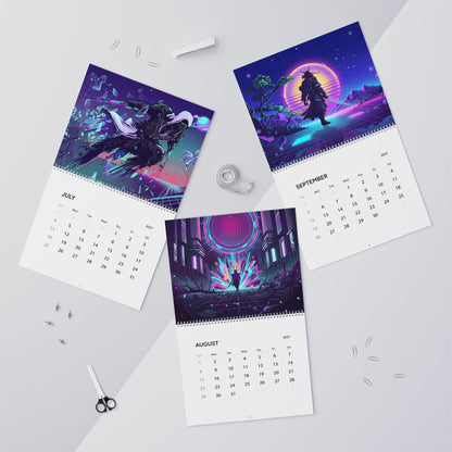 2027 Vaporwave Fantasy Art Calendar – Retro Futuristic Dreamscape Artwork Collection