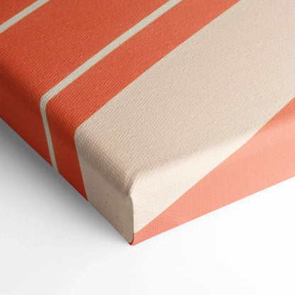 Blue bird on cosmic ribbons canvas print with orange cream stripes