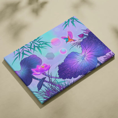 Vaporwave Japan Sunset Canvas - Japan Vaporwave Art Pastel Neon Living Room Retro Futurism Mood Dreamy Neon Decor Modern