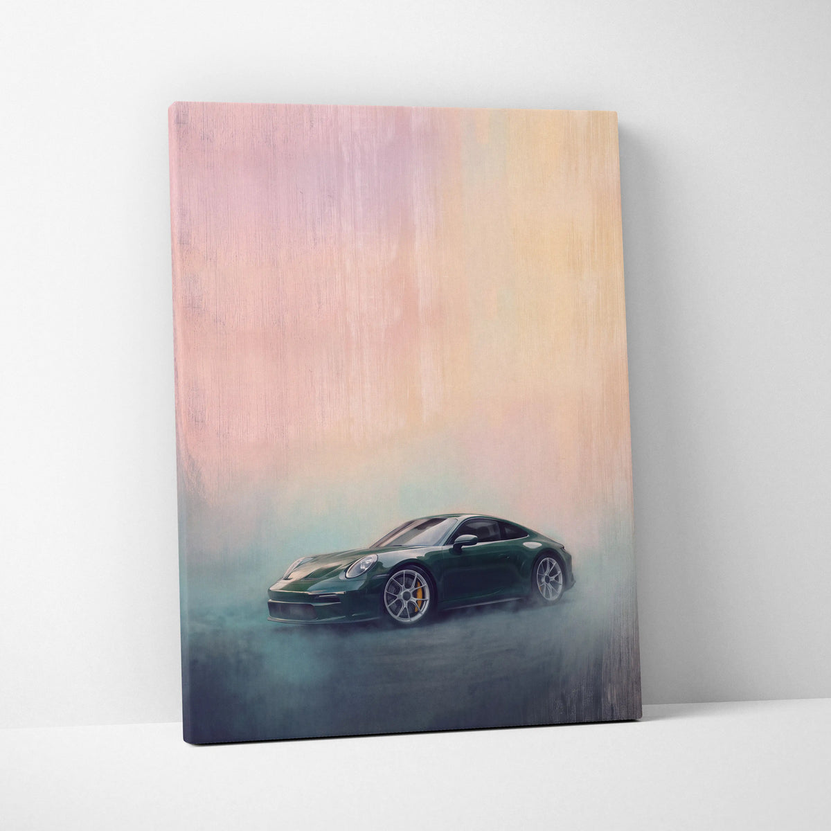 Porsche 911 Inspired Car Wall Art, Modern Automotive Canvas Painting