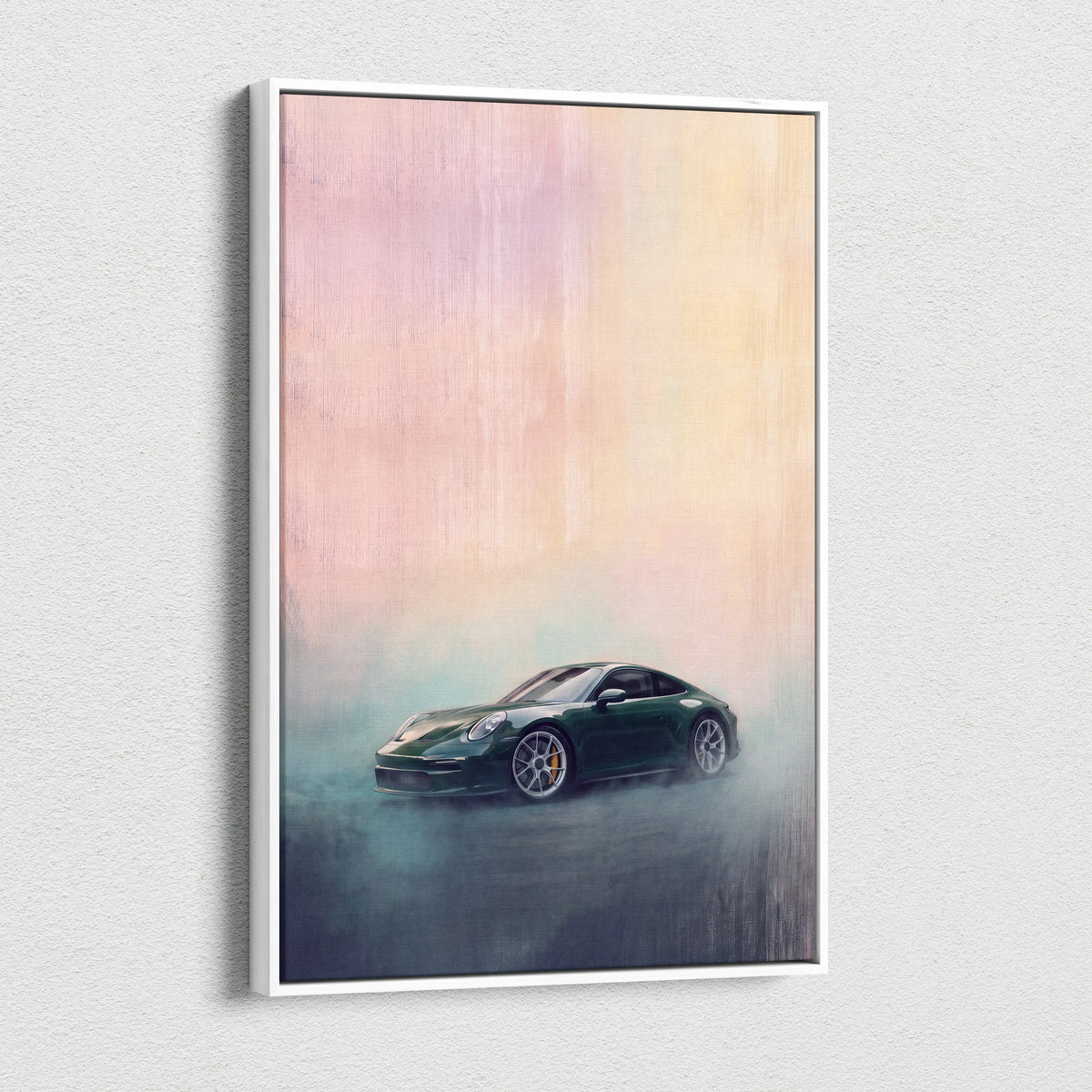 Porsche 911 Inspired Car Wall Art, Modern Automotive Canvas Painting