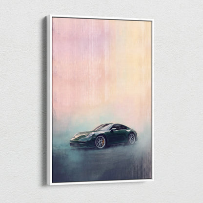 Porsche 911 Inspired Car Wall Art, Modern Automotive Canvas Painting