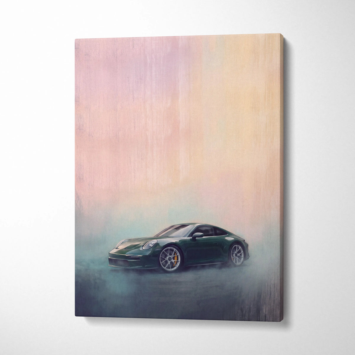 Porsche 911 Inspired Car Wall Art, Modern Automotive Canvas Painting