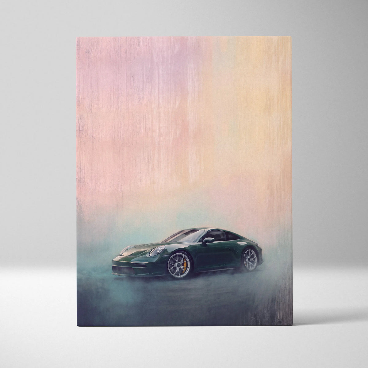 Porsche 911 Inspired Car Wall Art, Modern Automotive Canvas Painting