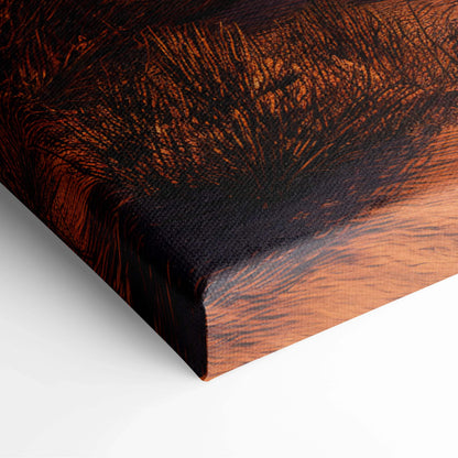 Rich dark brown canvas with wood grain texture for Desert Sunset wall art