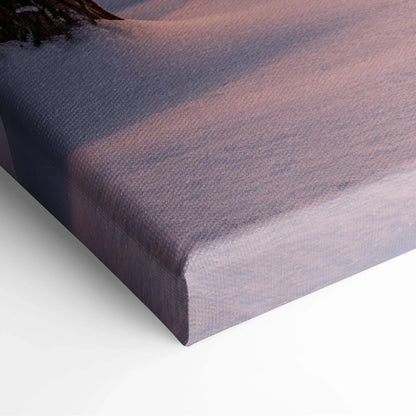Textured purple gray Snowy Park At Dusk canvas print