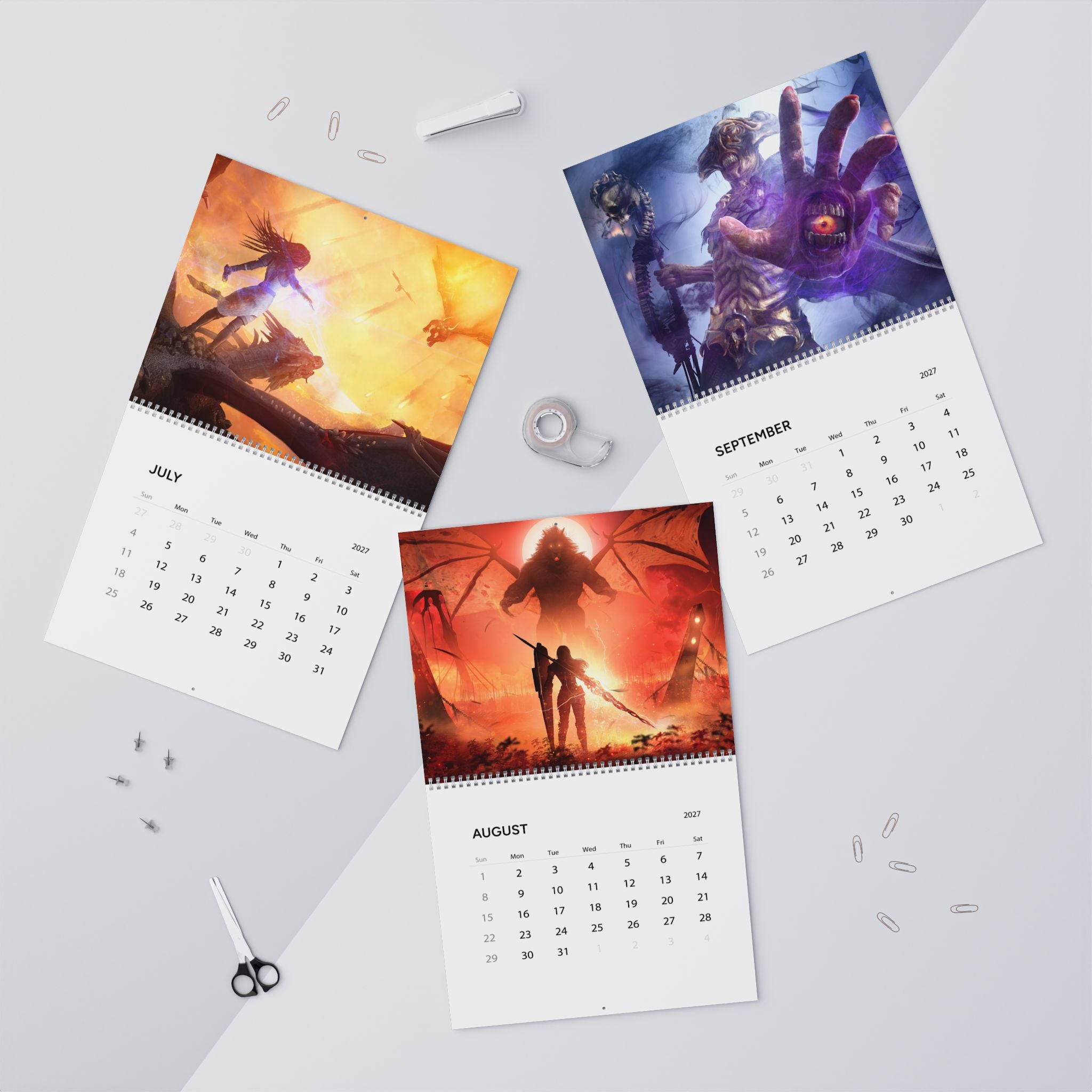 2027 Fantasy Illustration Wall Calendar – Epic Characters, Mystical Scenes & Fantasy Worlds