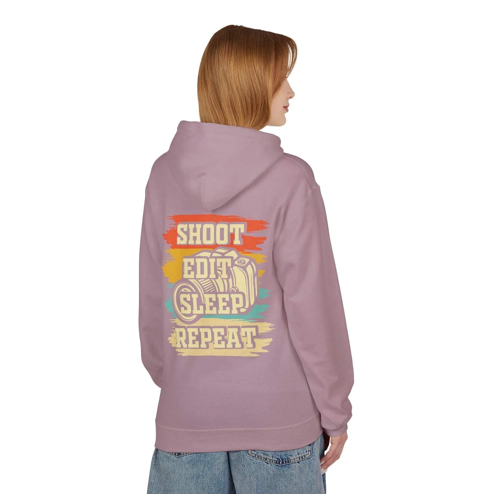 Creative Comfort: "Shoot, Edit, Sleep, Repeat" Fleece Hoodie for Trendsetters