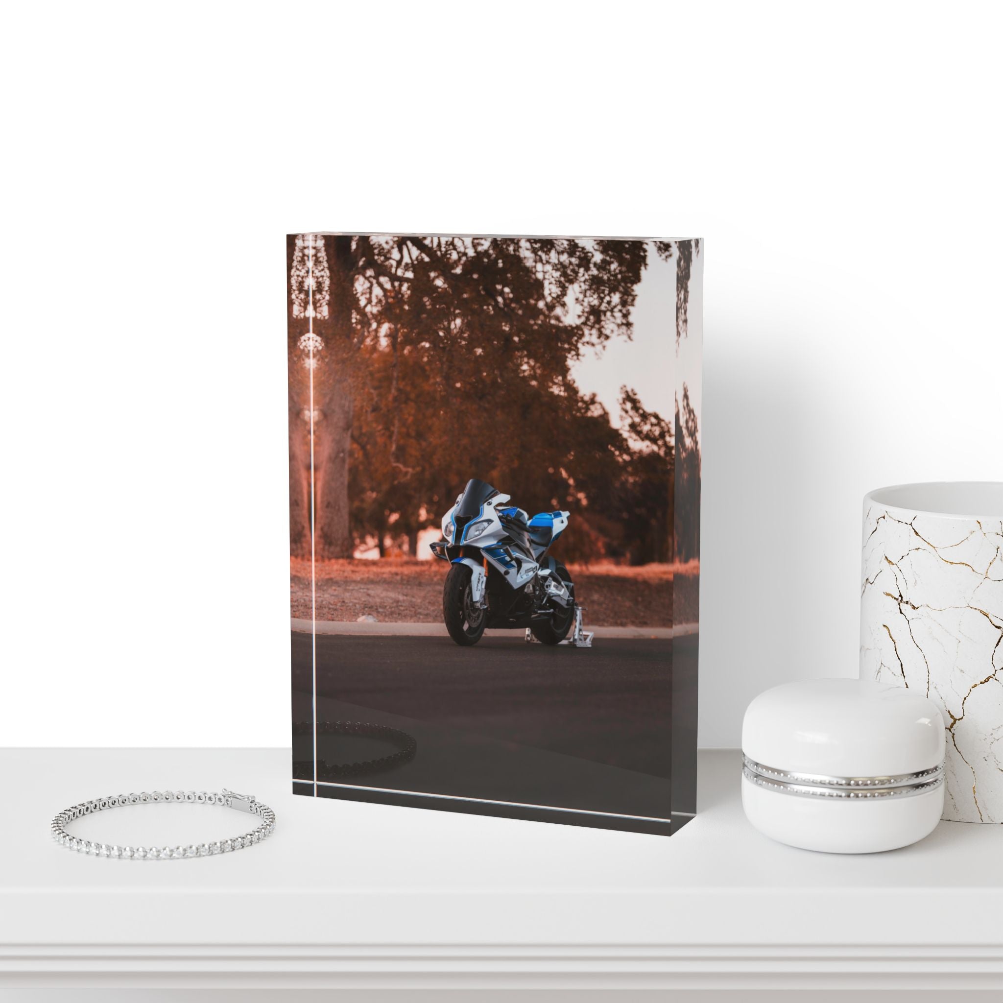 BMW S1000RR HP4 Motorcycle Acrylic Photo Block #004 - Throttle Designs