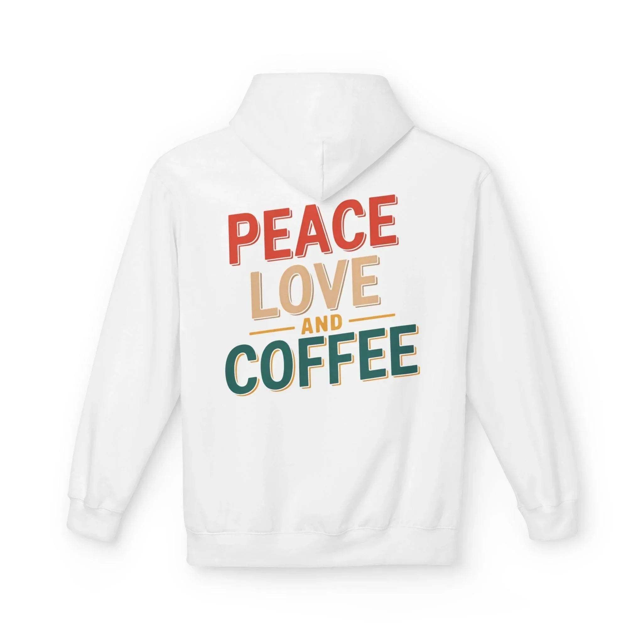 Cozy Coffee Vibes: Ultimate Peace, Love & Comfort Fleece Hoodie