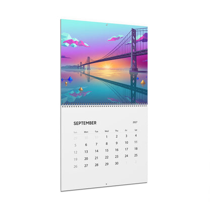 2027 Vaporwave Artwork Wall Calendar – Retro Futuristic Neon Art Collection