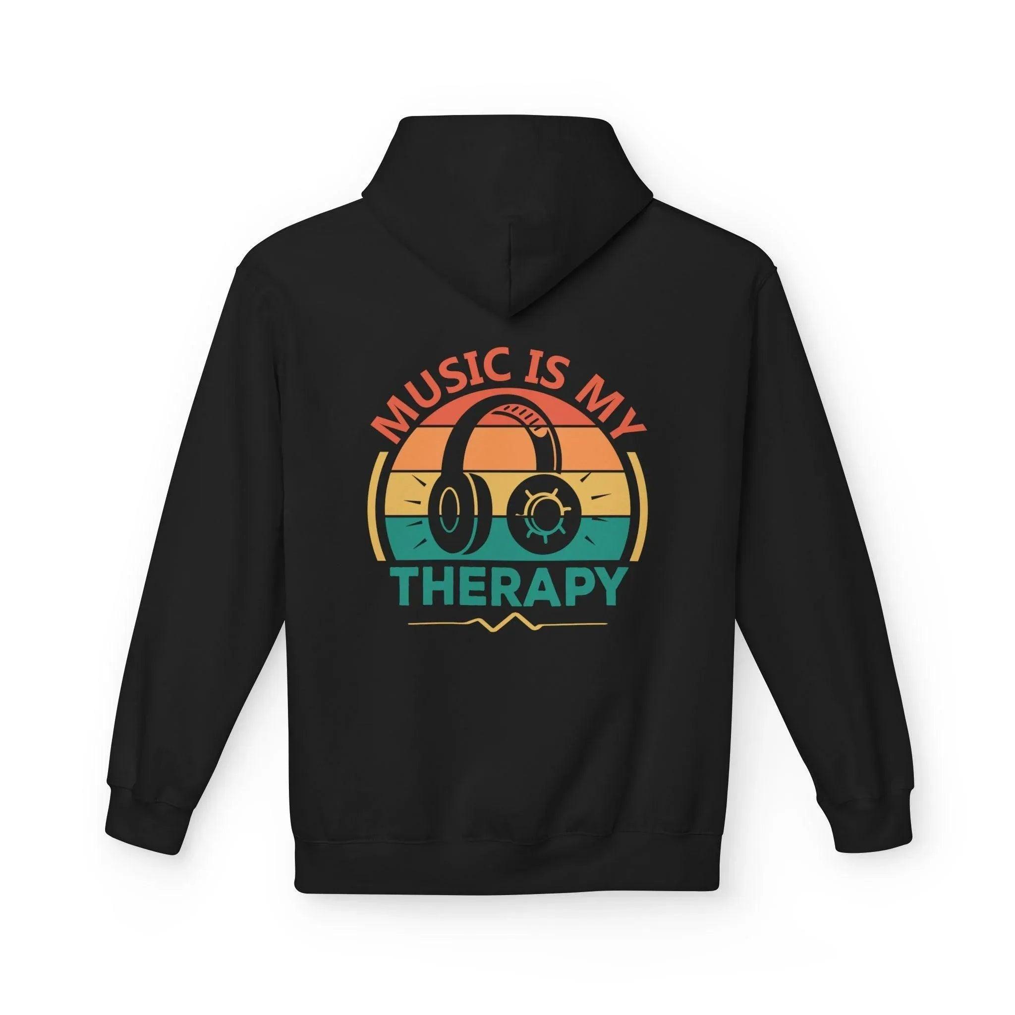 Cozy "Music Is My Therapy" Fleece Hoodie for Ultimate Comfort and Style