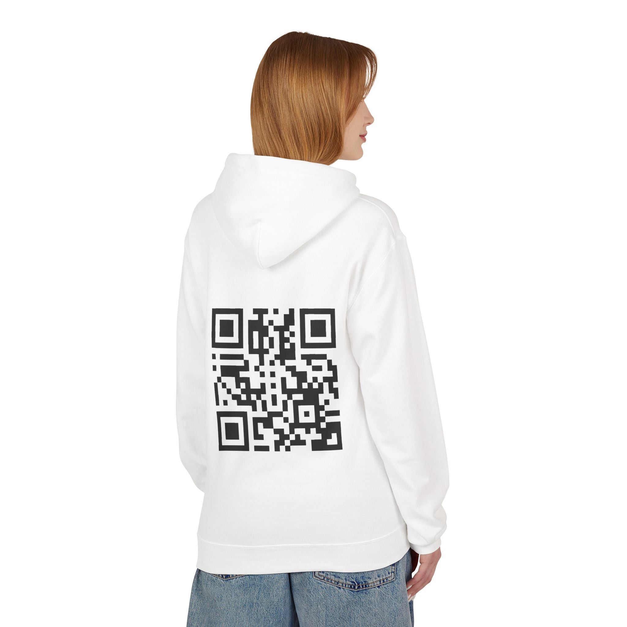 Rickroll QR Code Fleece Hoodie - Fun & Cozy Surprise Apparel - Throttle Designs