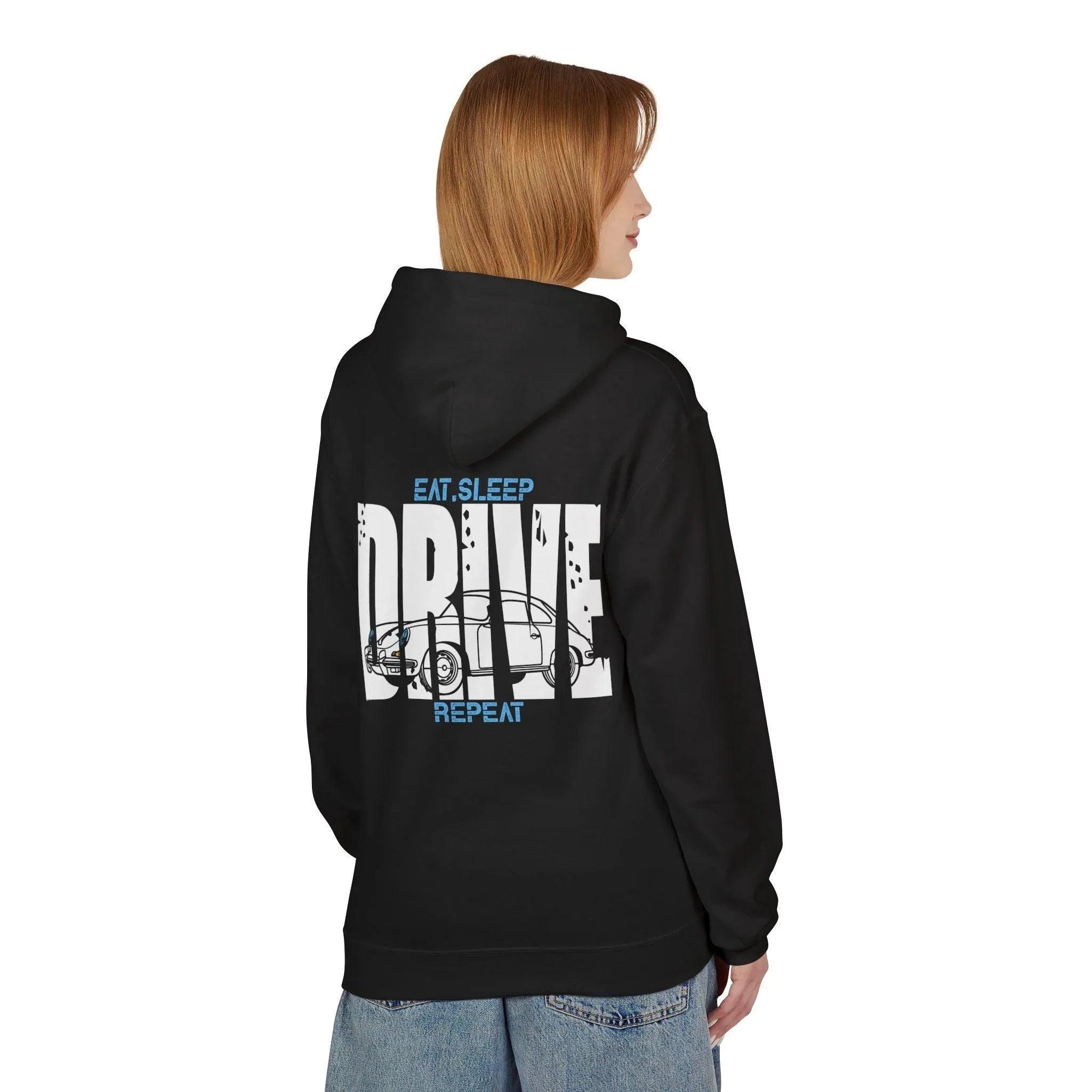 Classic Porsche 356 DRIVE Fleece Hoodie for Car Enthusiasts