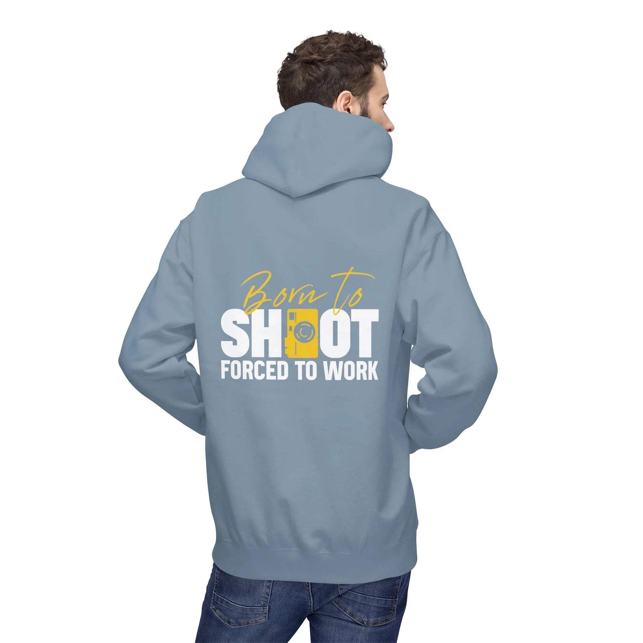Ultimate Photographer’s Hoodie: 'Born To Shoot, Forced To Work' - Cozy Fleece for Creative Souls