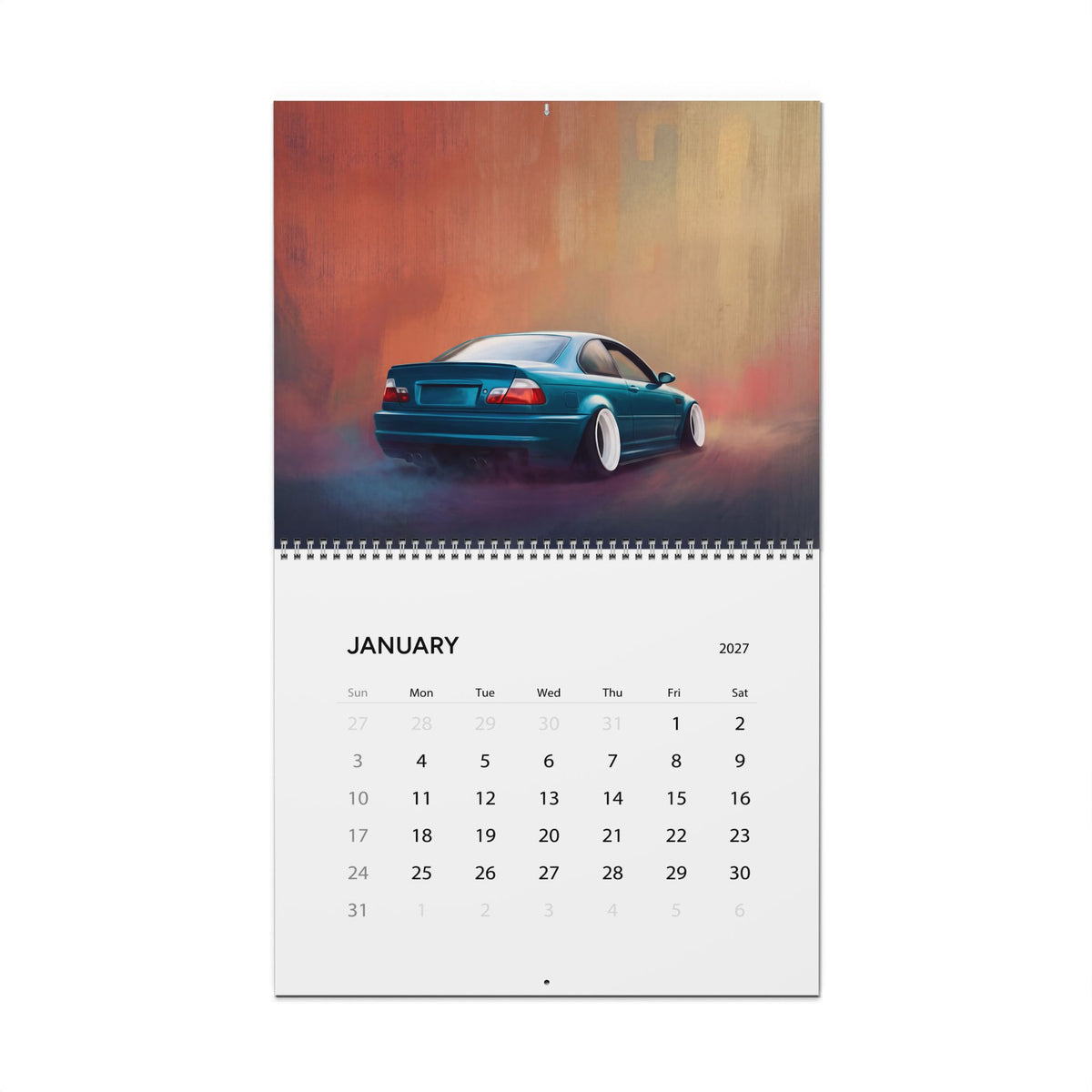 2027 Euro Car Artwork Calendar | Sports Car Wall Calendar