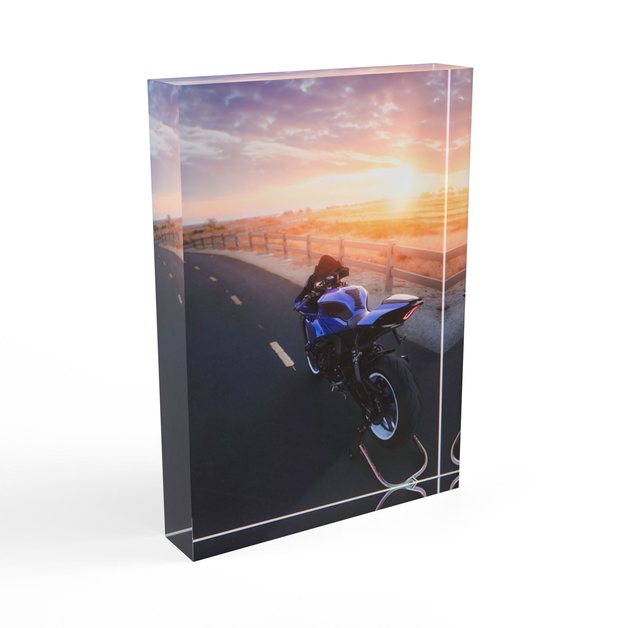 Yamaha R1 Motorcycle Acrylic Photo Block #004 - Throttle Designs