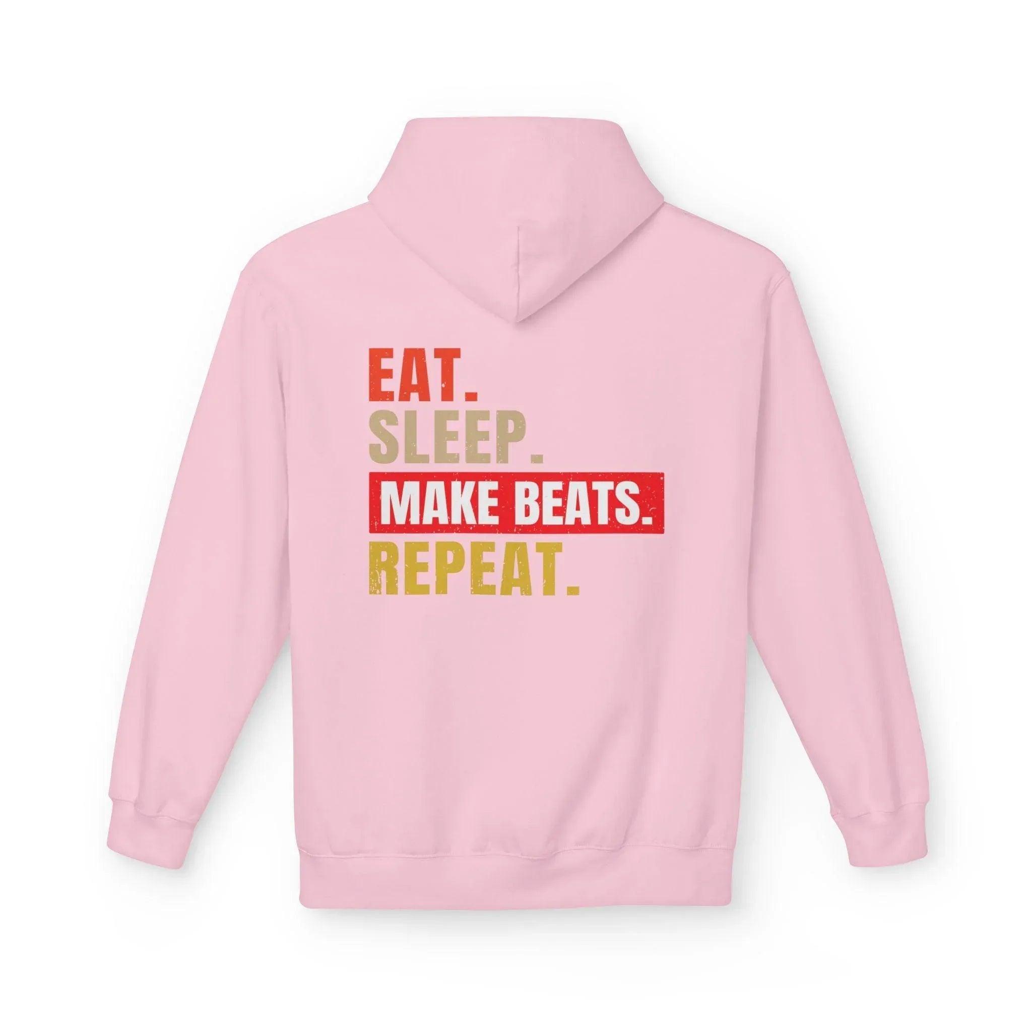 Cozy Music Producer Hoodie: 'Eat. Sleep. Make Beats. Repeat' Fleece Design