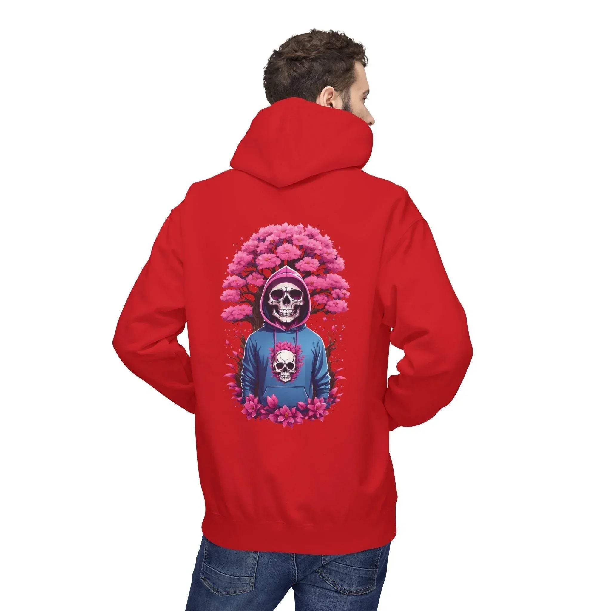 Cozy Chic Skull & Pink Floral Fleece Hoodie