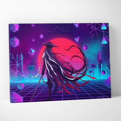 Vaporwave Neon Dream Canvas - Vaporwave Neon Pink Purple Living Room Retro Dreamy Mood Retro Wall Art Canvas