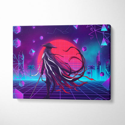 Vaporwave Neon Dream Canvas - Vaporwave Neon Pink Purple Living Room Retro Dreamy Mood Retro Wall Art Canvas