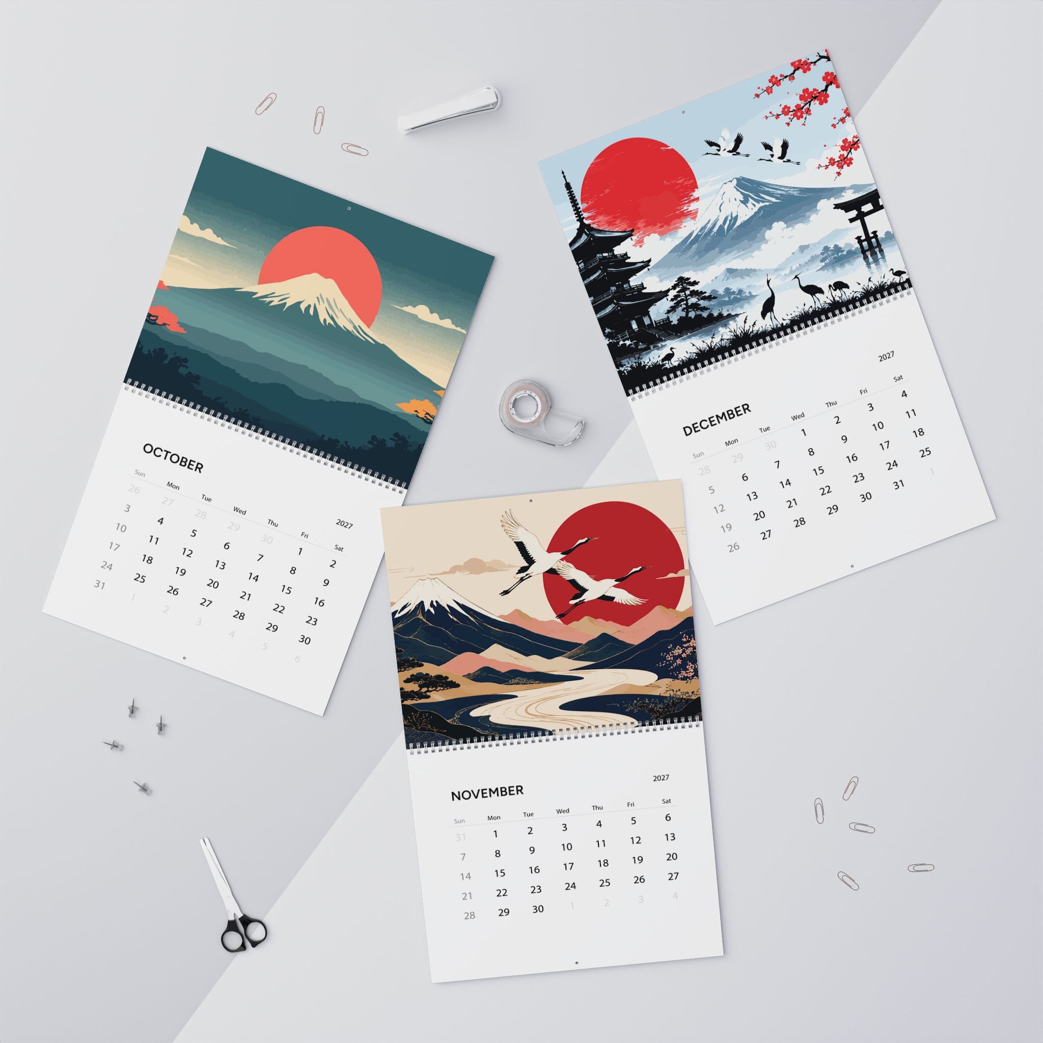 2027 Japan & Japanese Artwork Wall Calendar – Japanese Culture, Scenic Art & Colorful Inspired Designs Collection