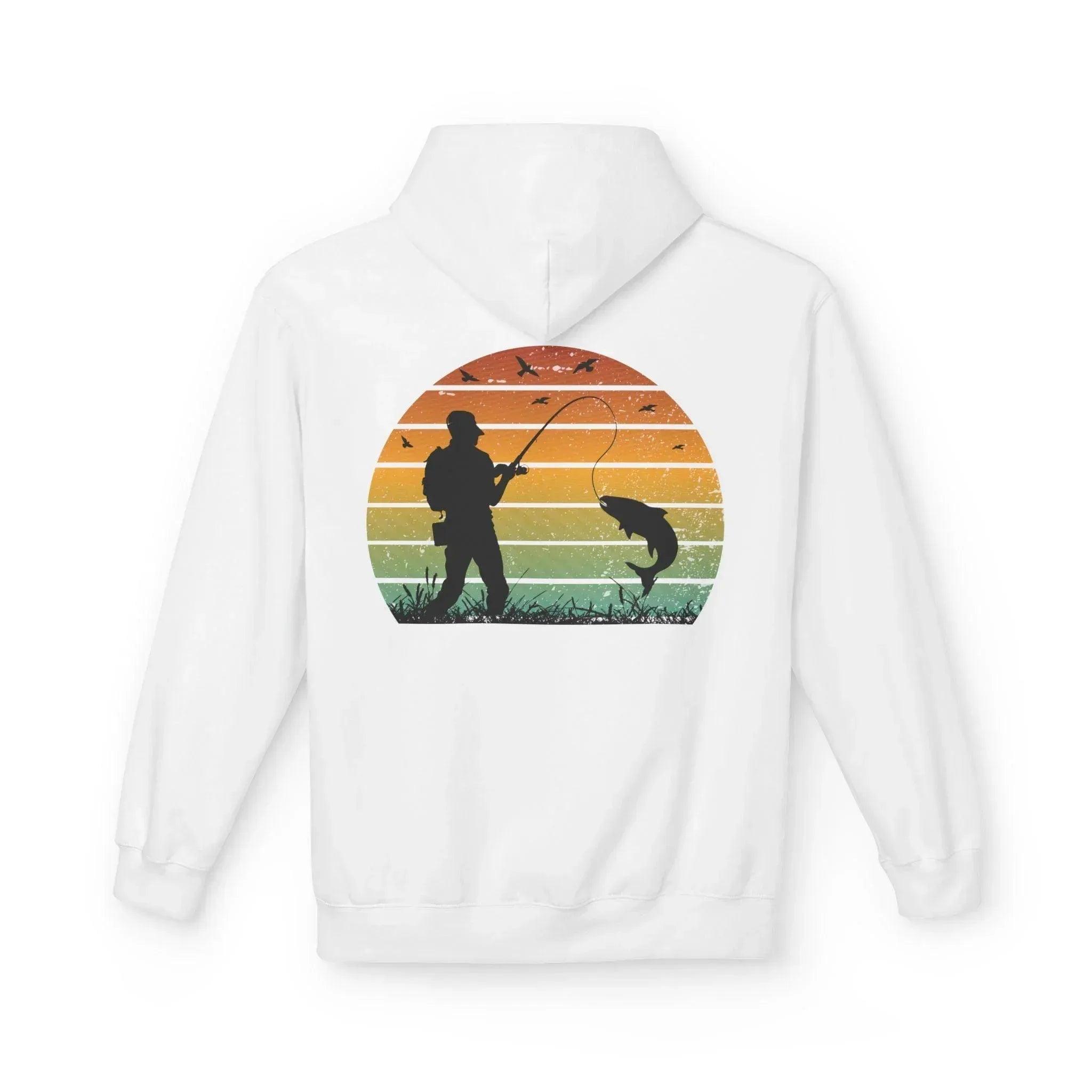 Ultimate Retro Fishing Fleece Hoodie for Comfort and Style