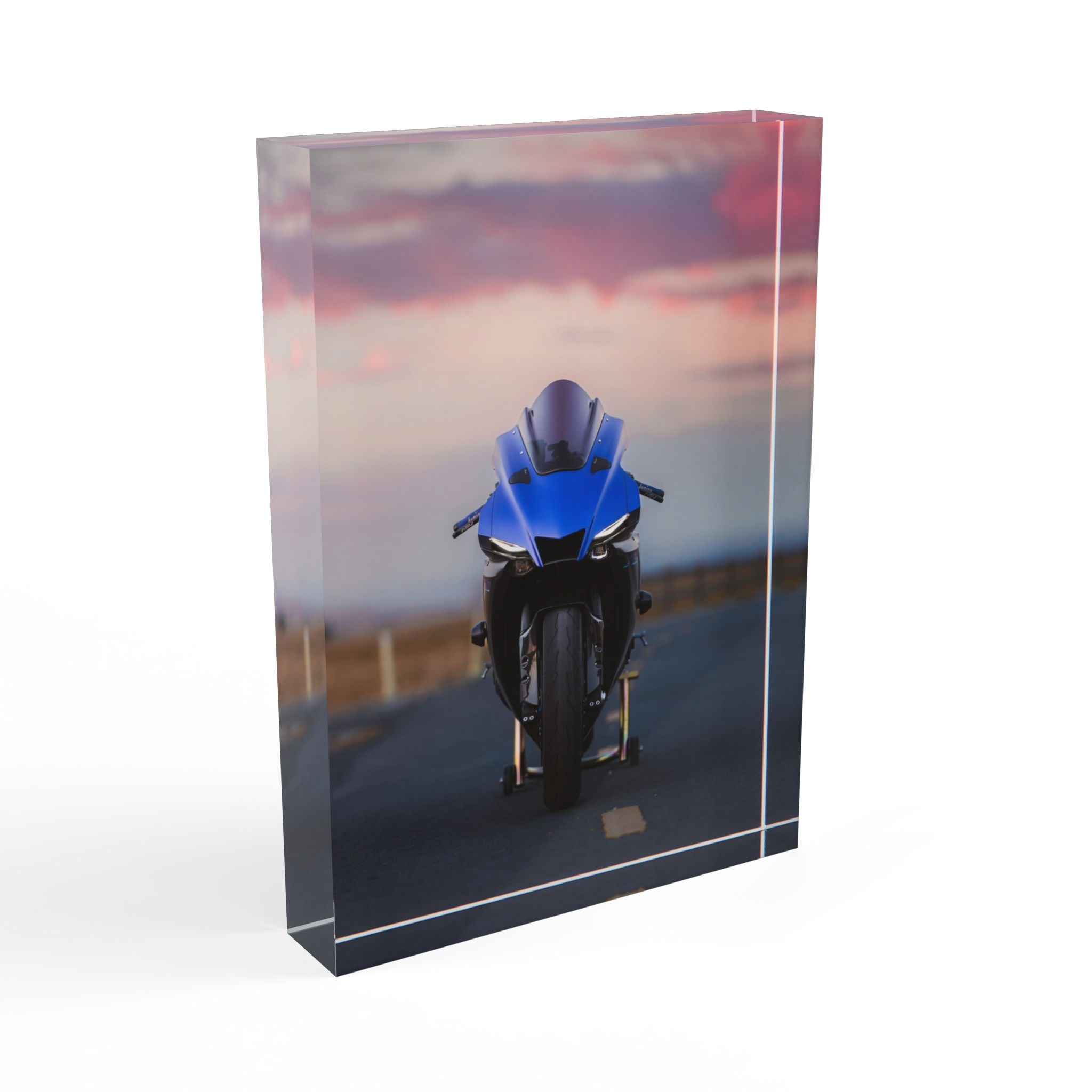 Yamaha R1 Motorcycle Acrylic Photo Block #006 - Throttle Designs